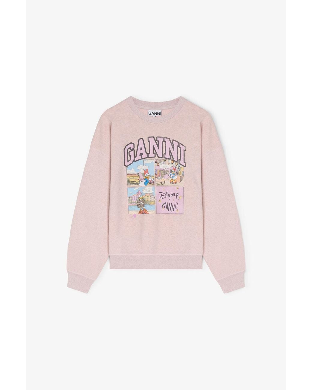 Ganni Pink Daisy Duck Comic Sweatshirt