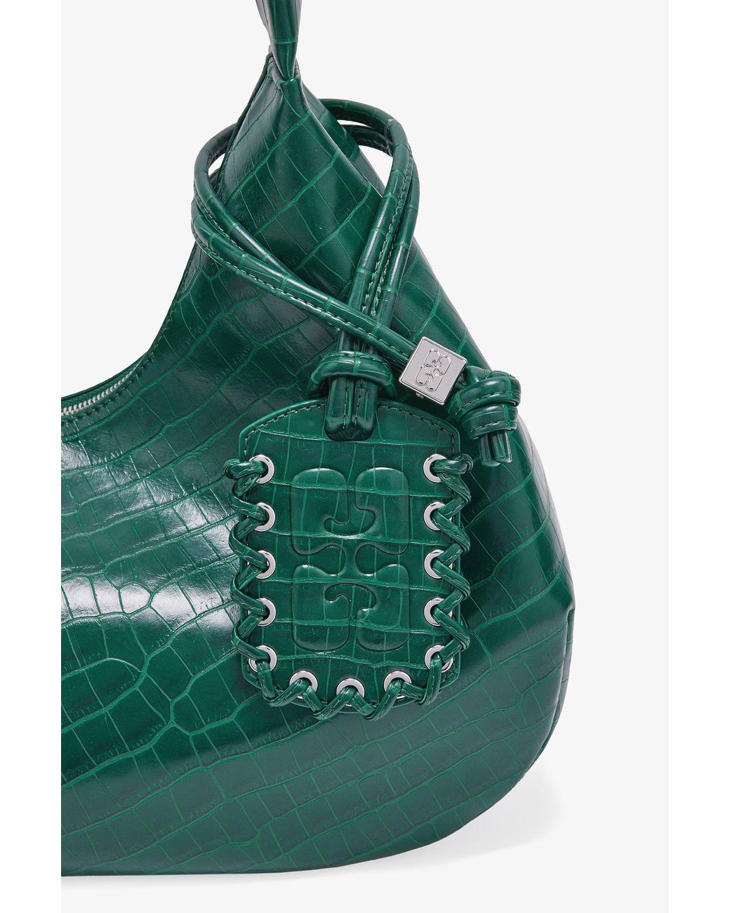 Ganni Multicolor Croco Medium Hobo Bag