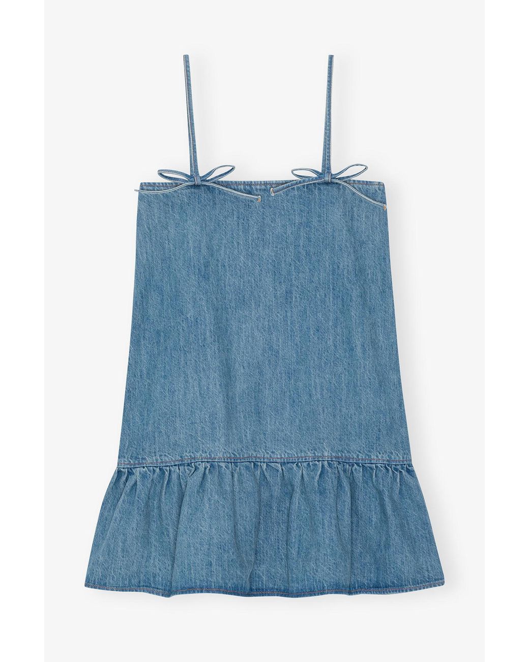 Ganni Tint Denim Mini Dress in Blue | Lyst