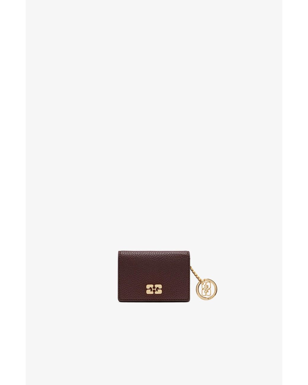 Ganni Brown Bou Card Holder With Flap