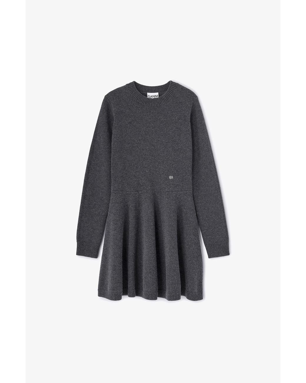 Ganni Blue Wool Mini Dress