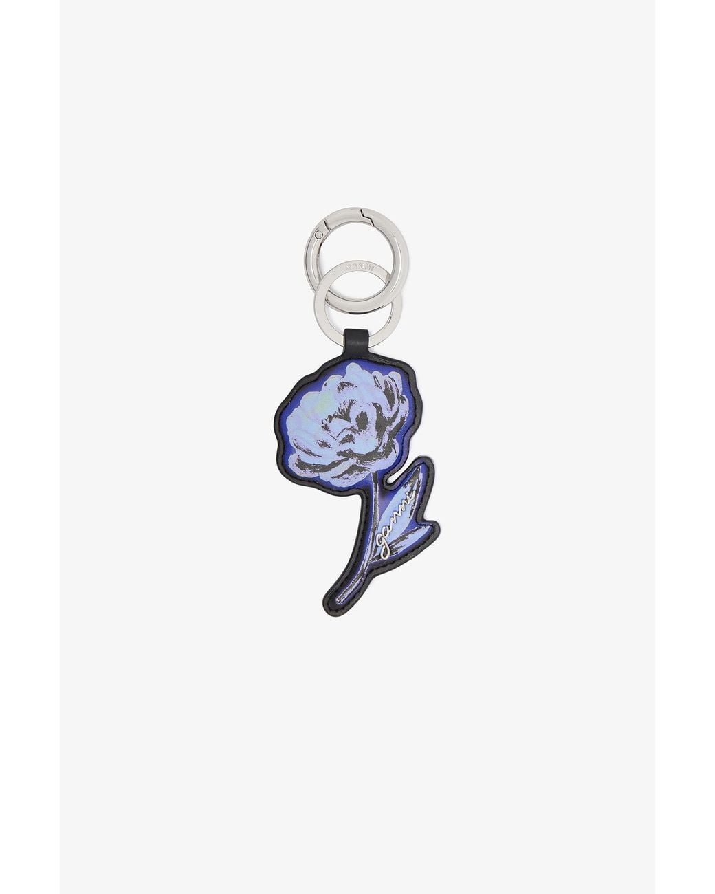 Ganni Black Flower Keyring