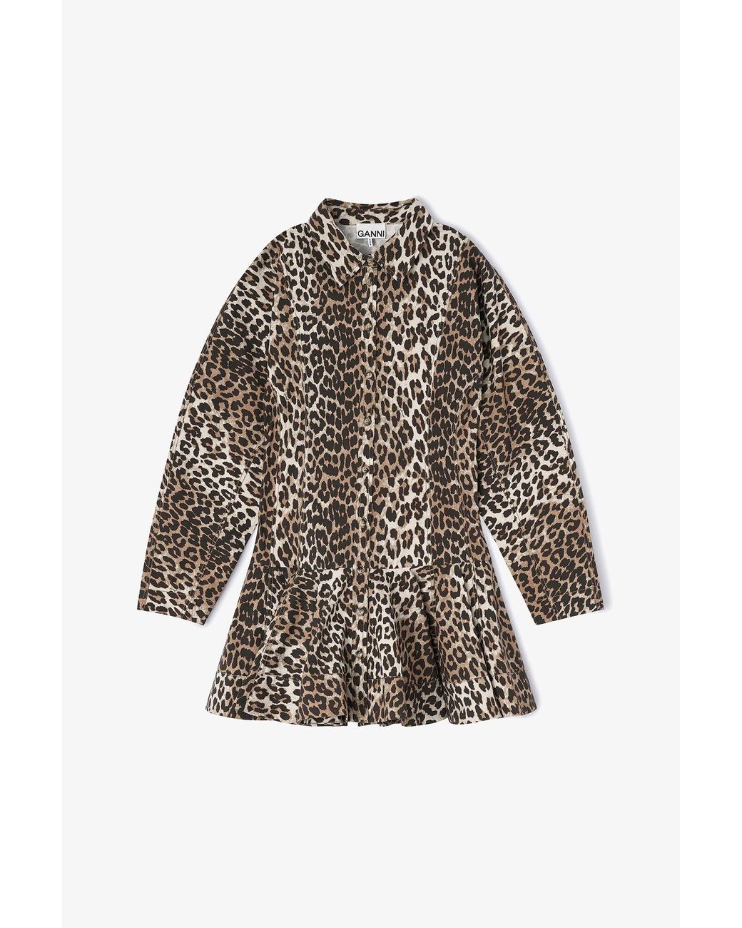 Ganni Multicolor Leopard Shirt Dress