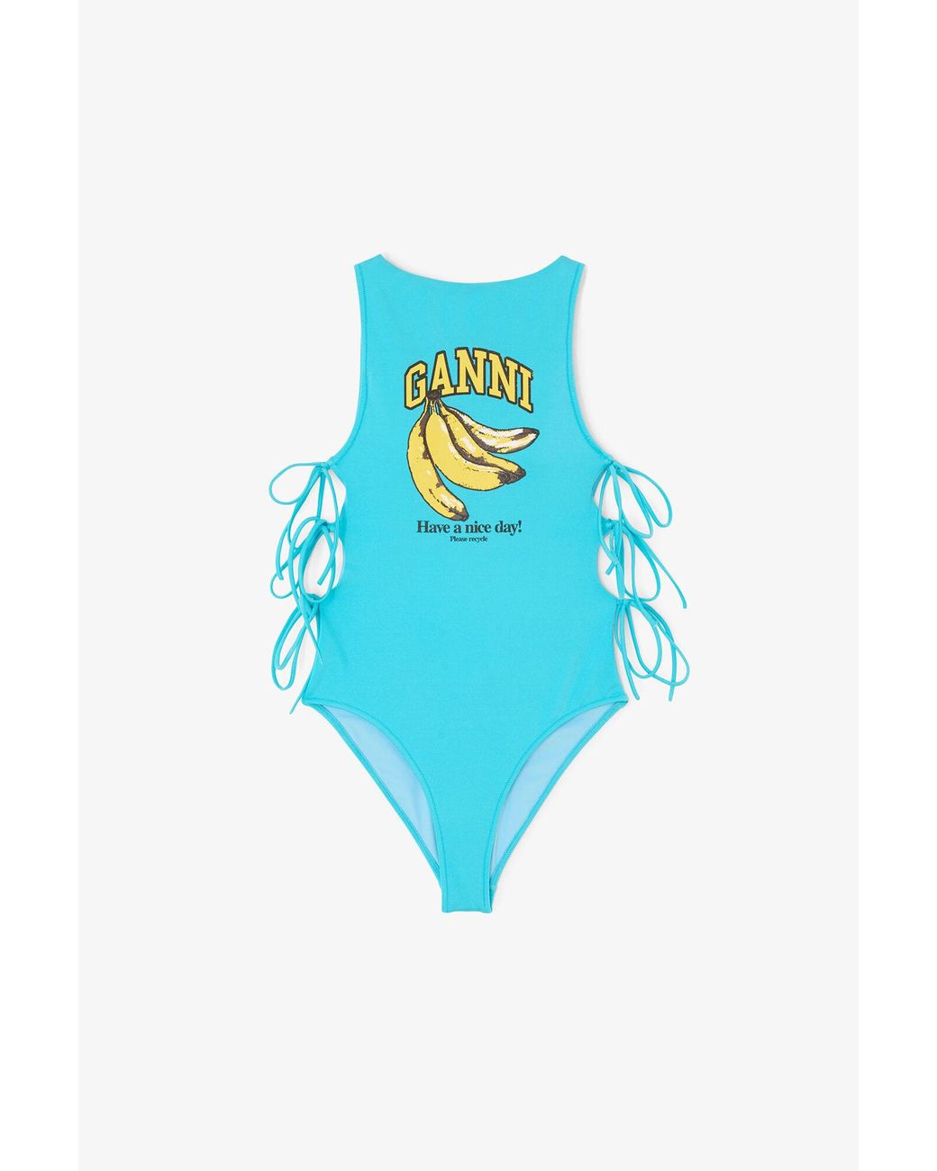 Ganni Blue Swimsuit With Banana