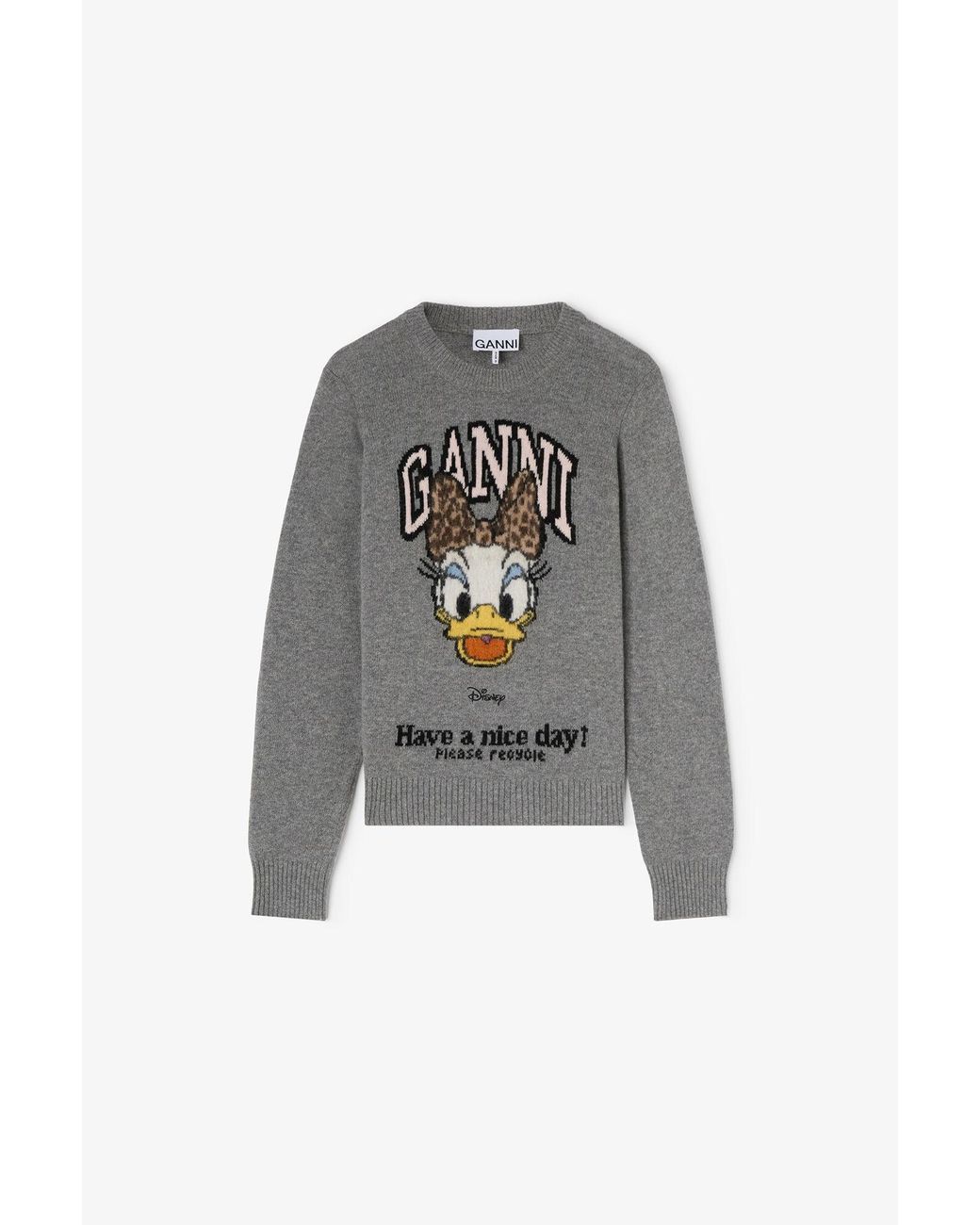 Ganni Multicolor Daisy Duck Graphic Wool Jumper