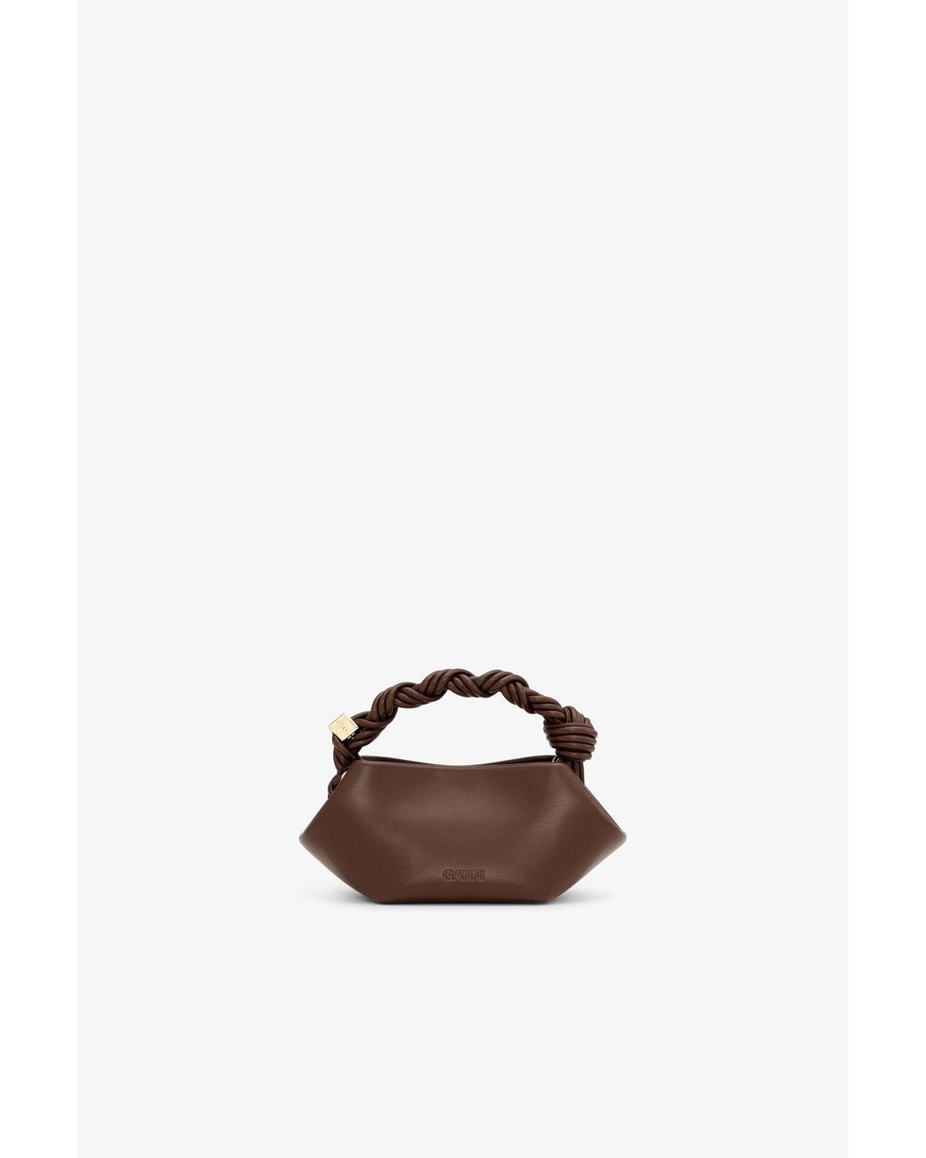 Ganni Brown Mini Bou Bag In