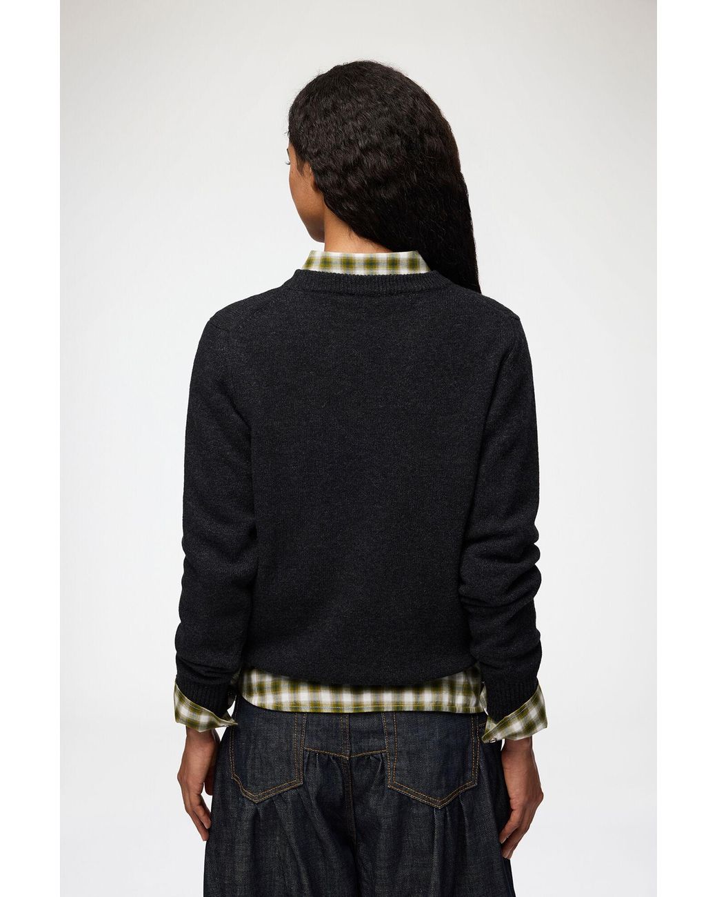 Ganni Black Jumper With Forest Teddy