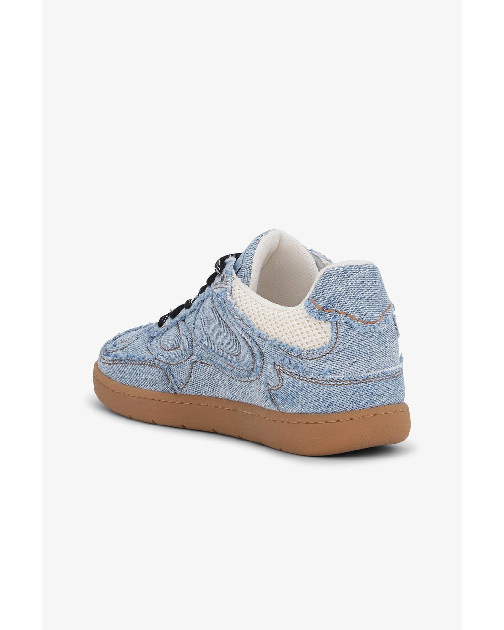 Ganni Blue 08 Denim Raw Edge Sneakers