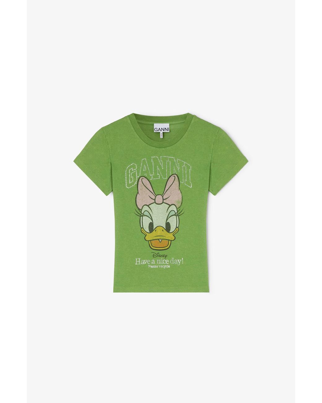 Ganni Green Daisy Duck Baby Fit T-Shirt