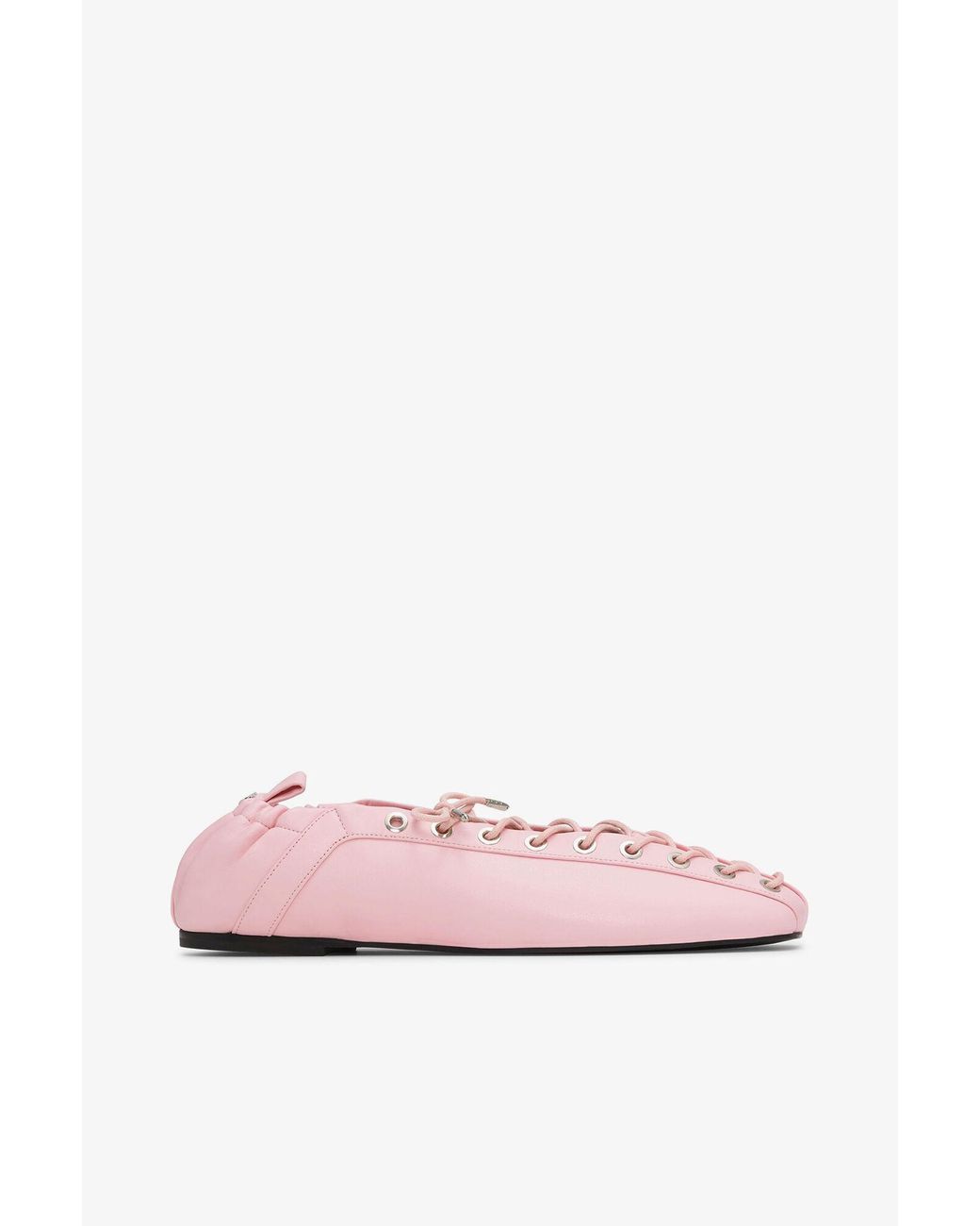 Ganni Pink Lace-Up Ballerinas