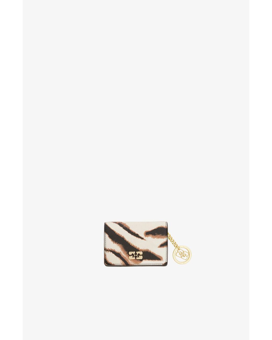 Ganni White Bou Card Holder With Flap