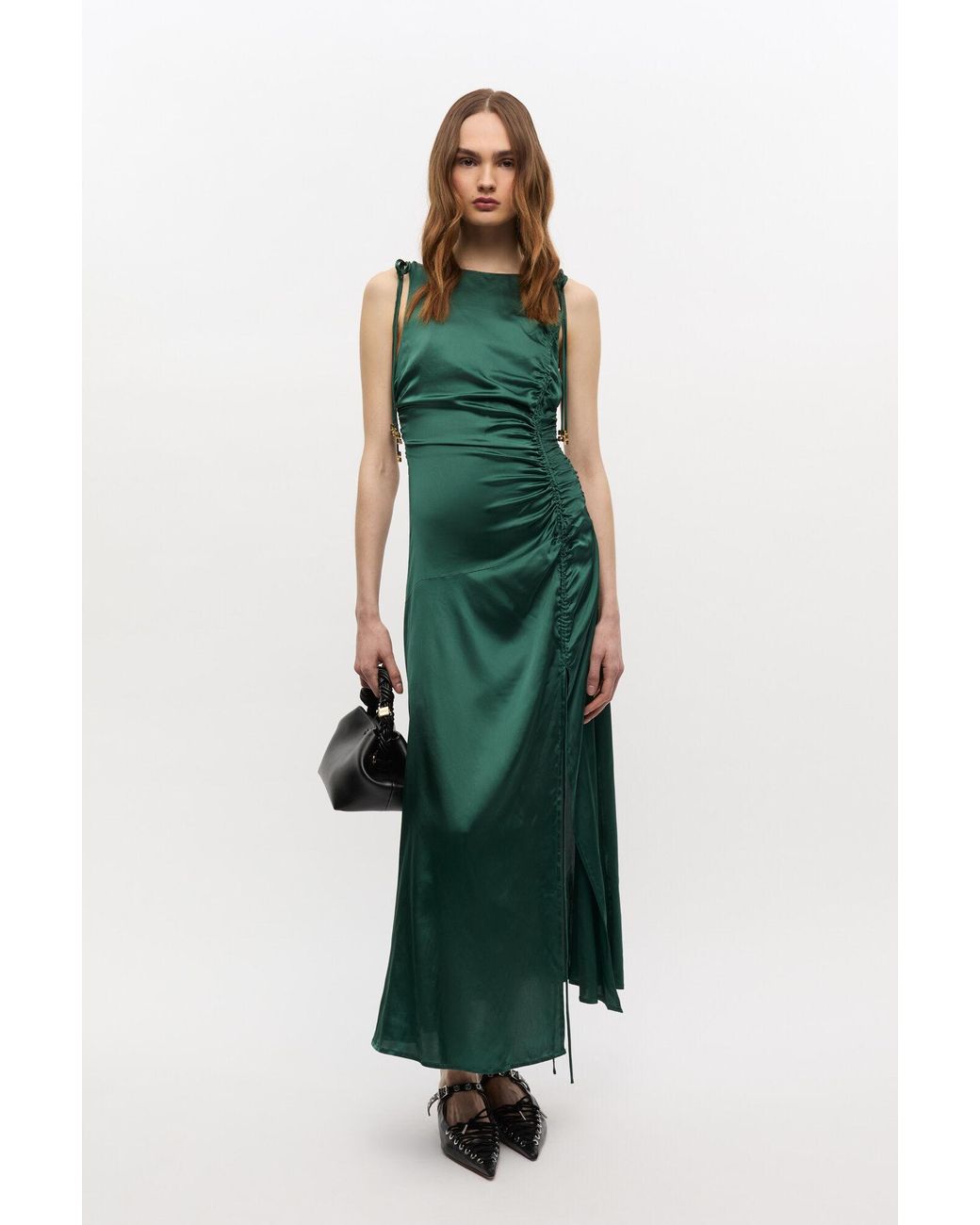 chinese dress ladies GANNI Women's Crinkled Satin Long Gathered Skirt – Saint Bernard main image 1