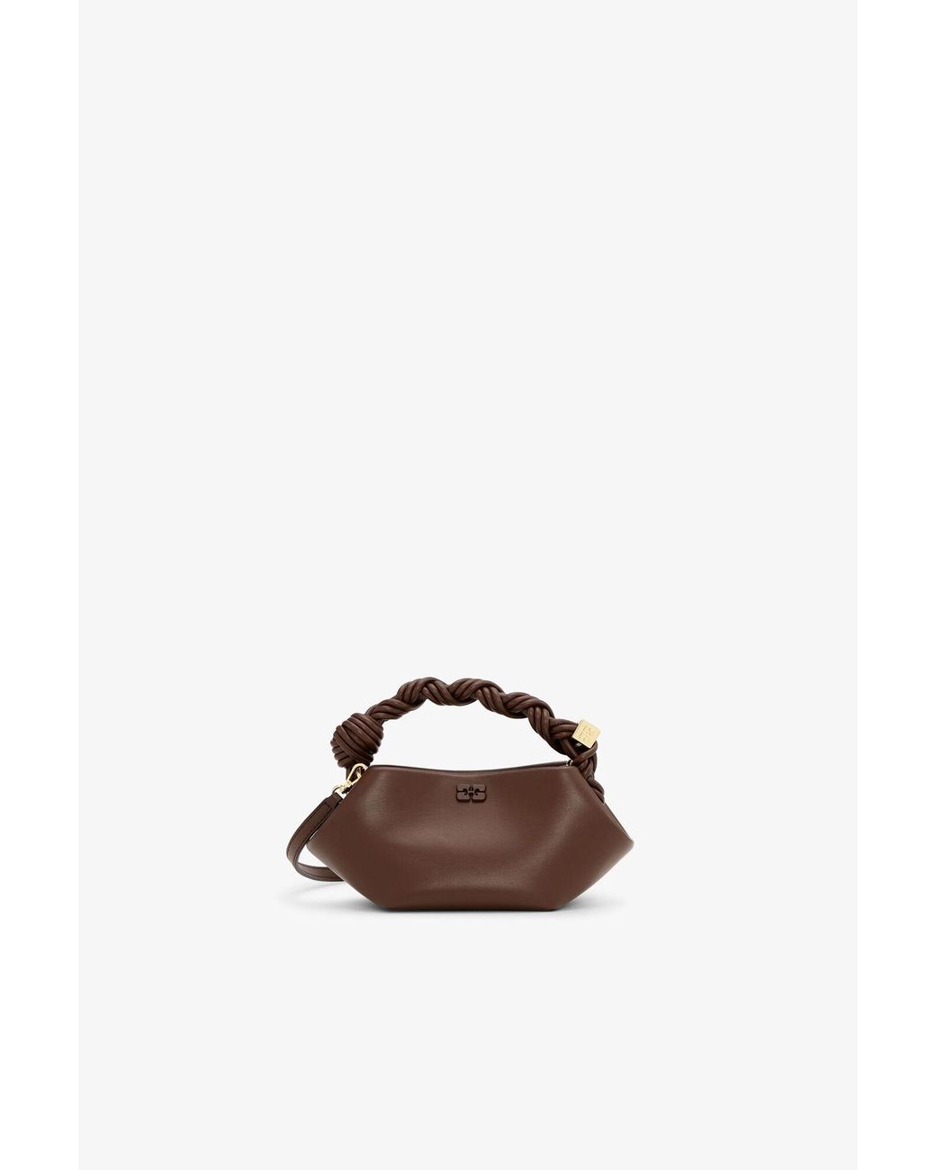 Ganni Brown Mini Bou Bag In