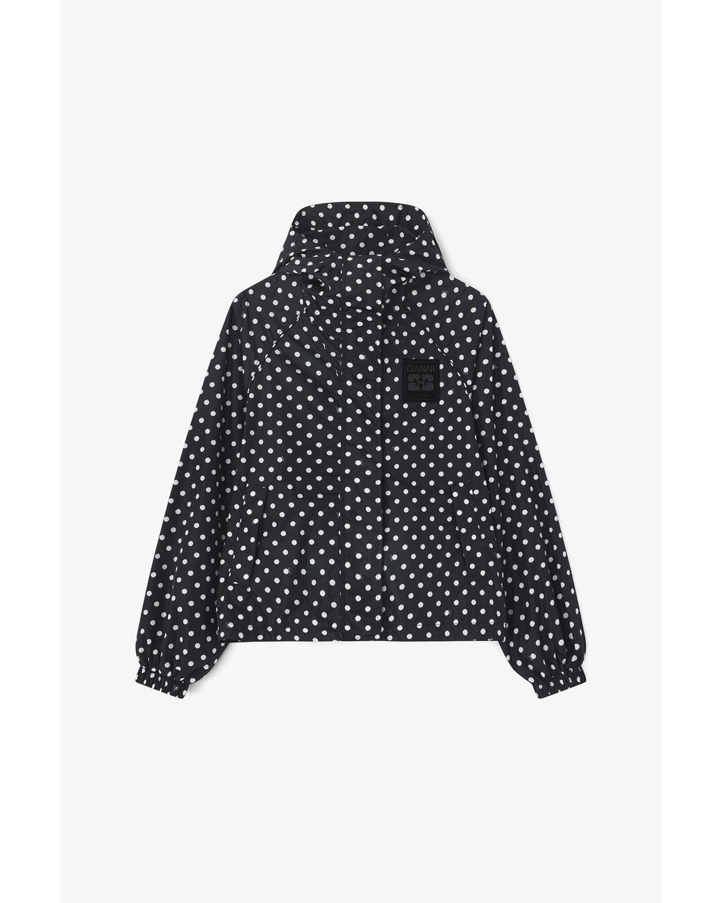 Ganni Black Printed Nylon Jacket