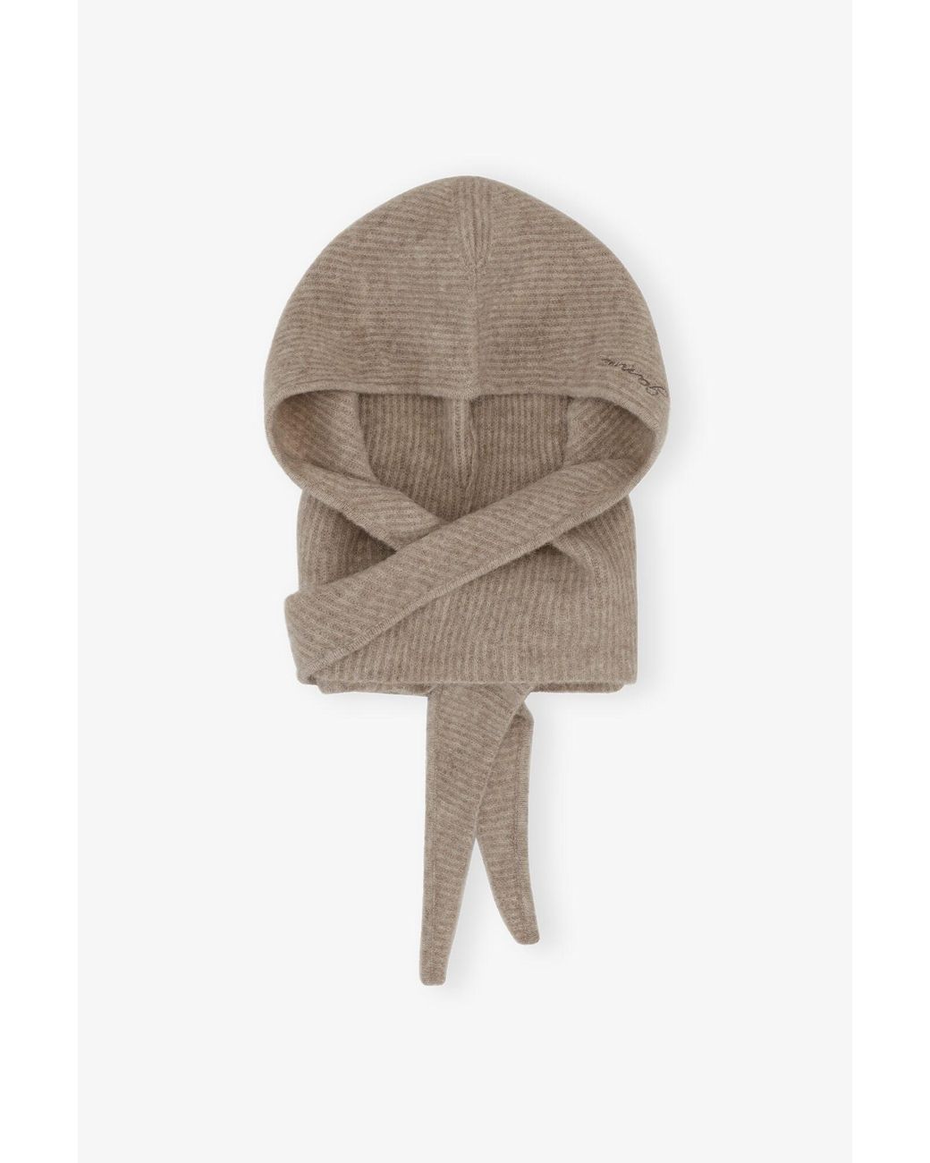 Ganni Multicolor Brown Soft Wool Balaclava