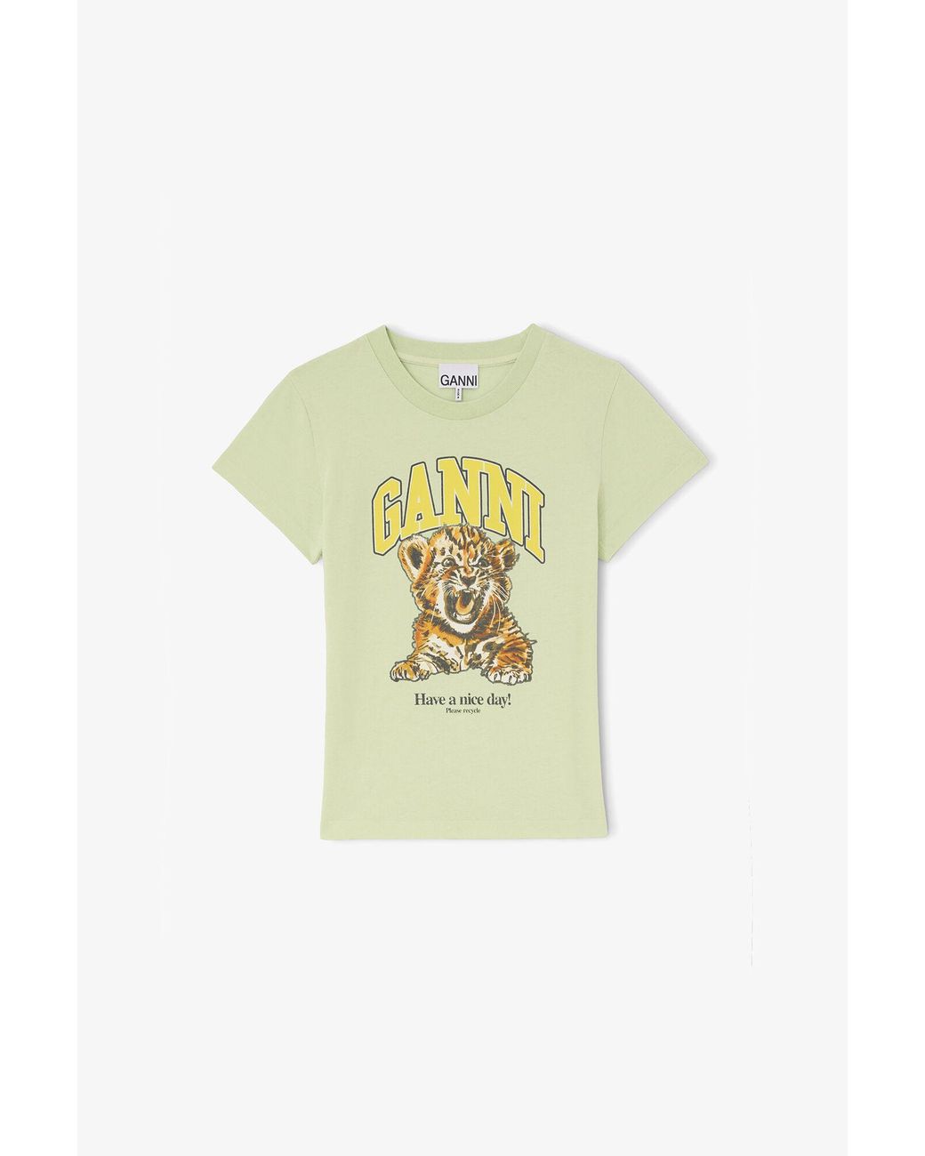 Ganni Multicolor Baby Fit T-Shirt With Tiger