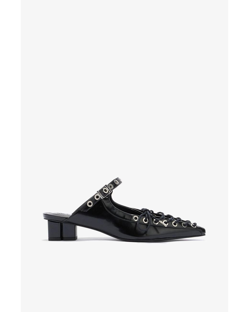 Ganni White Lace-Up Mules