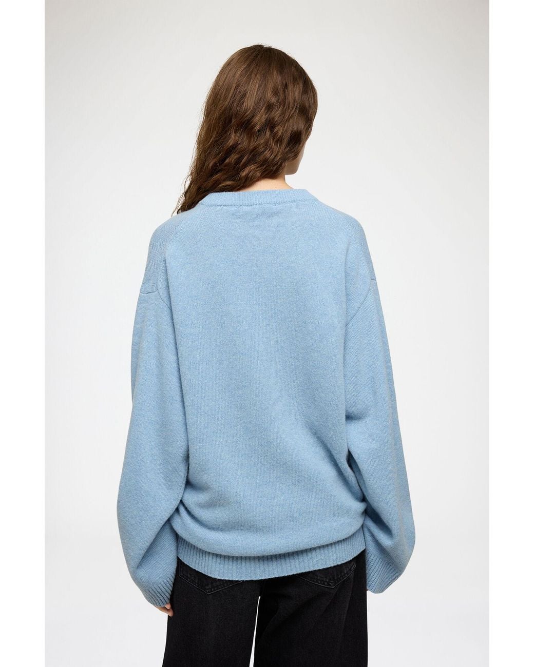 Ganni Blue Oversized Jumper With Tiger