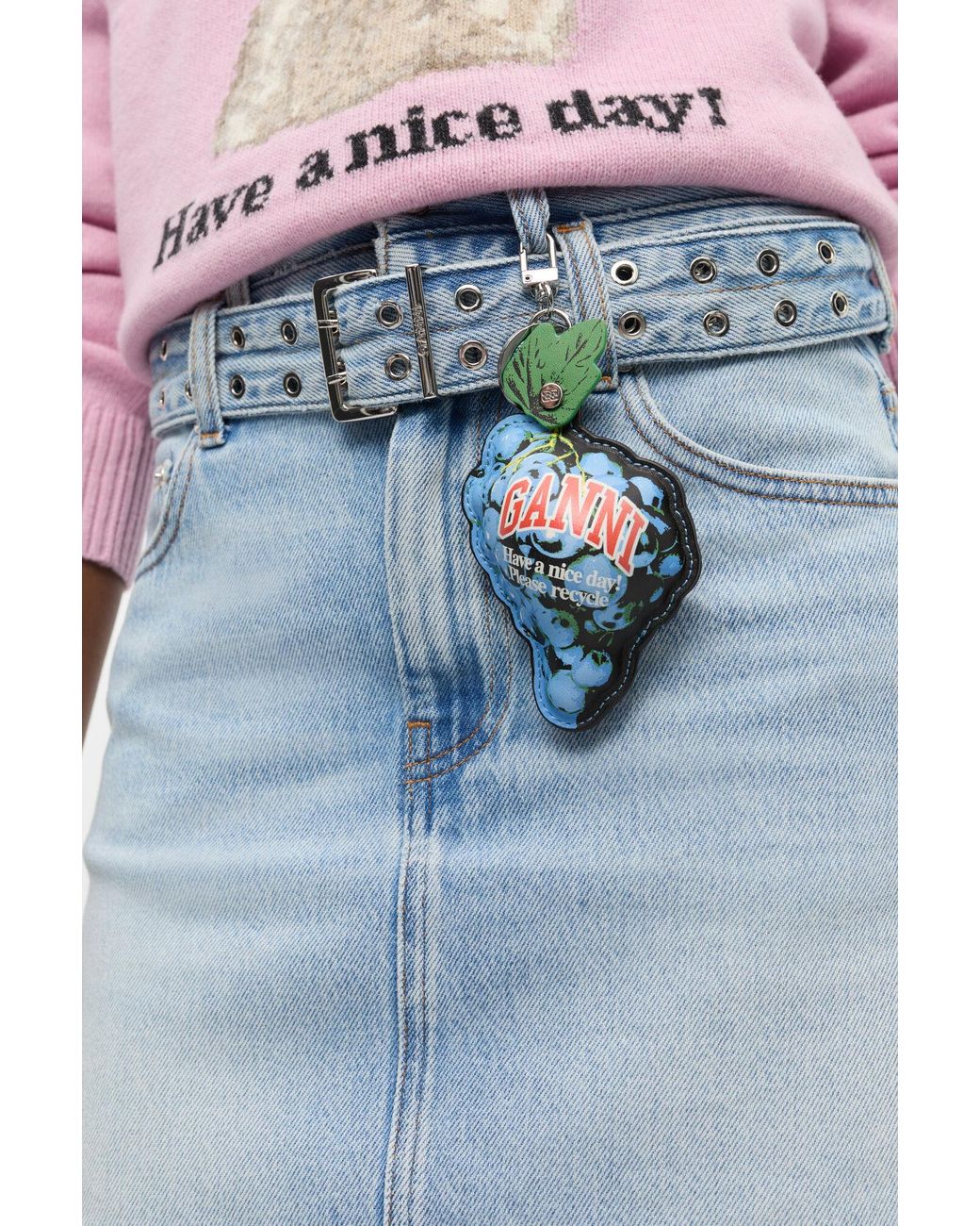 【関税込み】Grape wallet - Ganni - Leather - Blue Ganni Grape Wallet - Leather - Blue in Blue | THE LIST