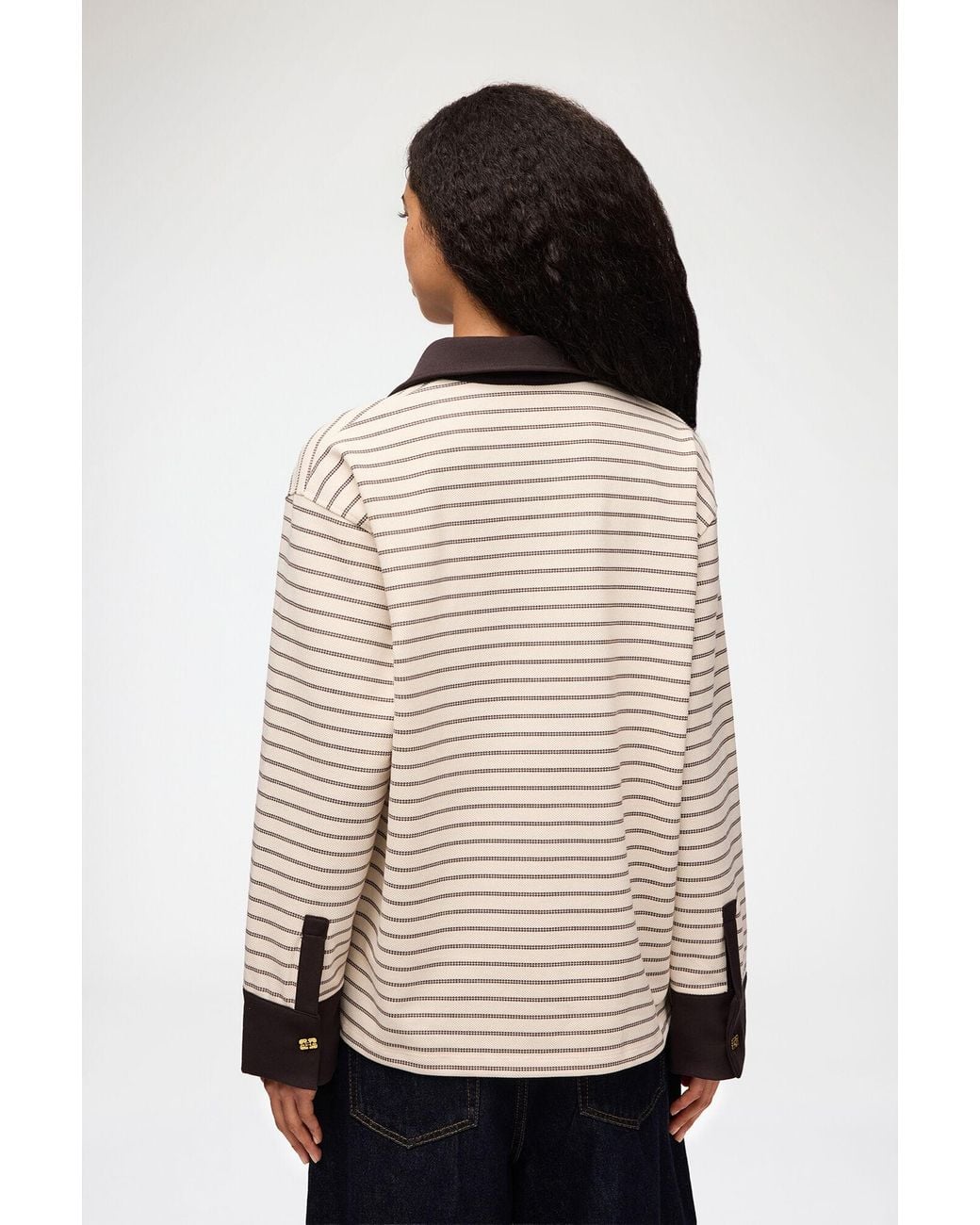 Ganni Natural Polo Shirt