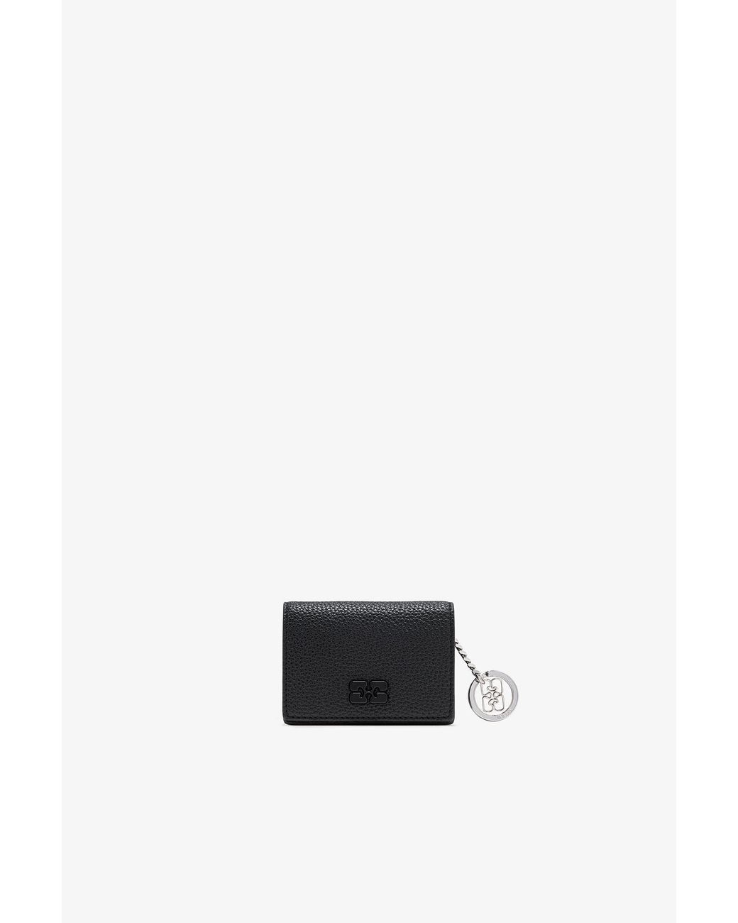 Ganni White Bou Card Holder With Flap