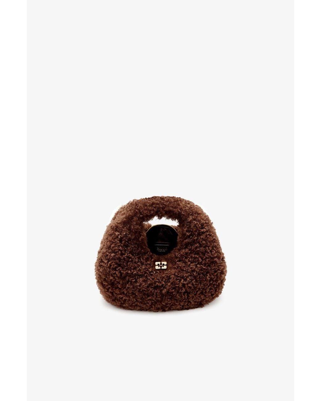Ganni Brown Mini Hobo Bag
