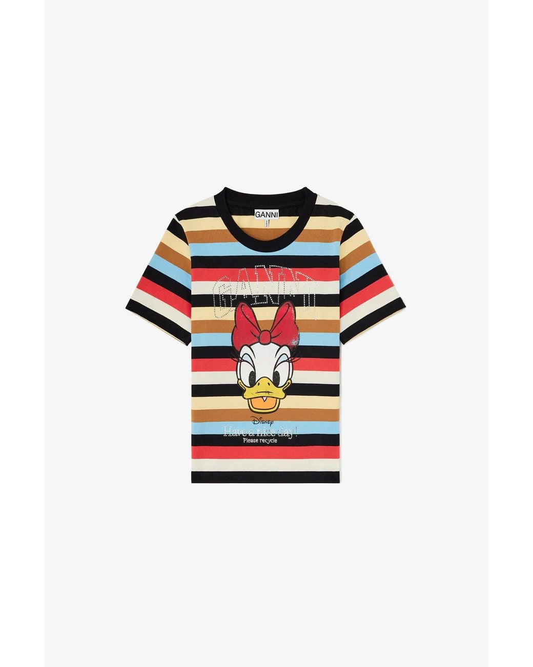 Ganni Multicolor Baby Fit T-Shirt With Daisy Duck