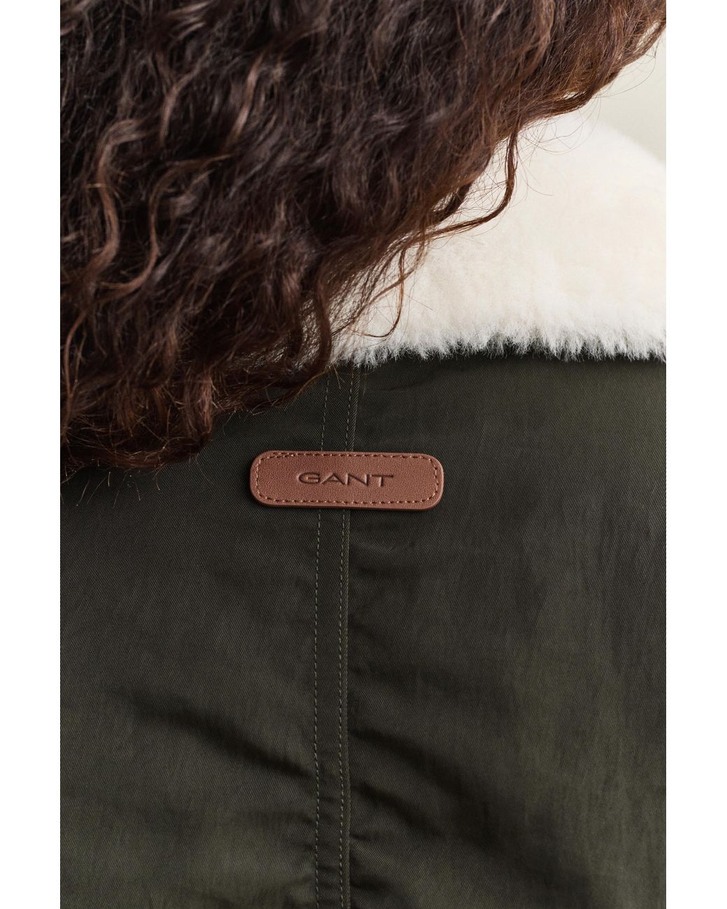 Gant Red Padded Bomber Jacket Dark Moss