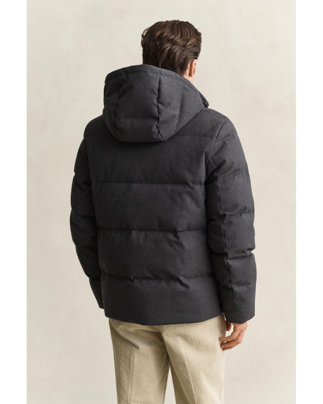 Gant Gray Flannel Down Jacket for men