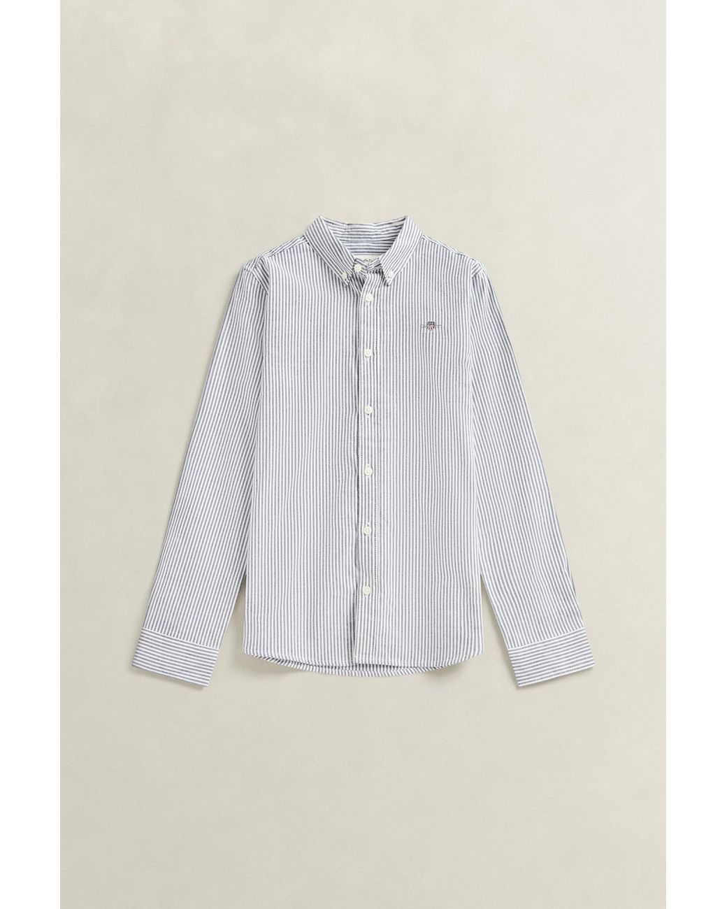 Gant Gray Teens Teen Boys Shield Striped Oxford Shirt Evening for men
