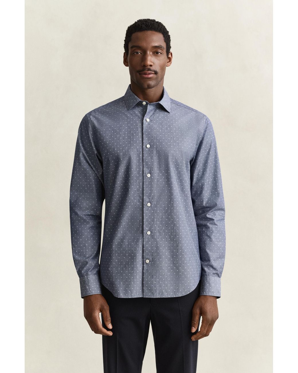 Gant Blue Fil Coupé Shirt Persian for men