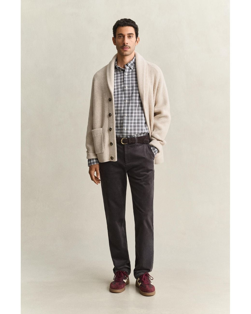Gant Gray Checked Poplin Shirt for men