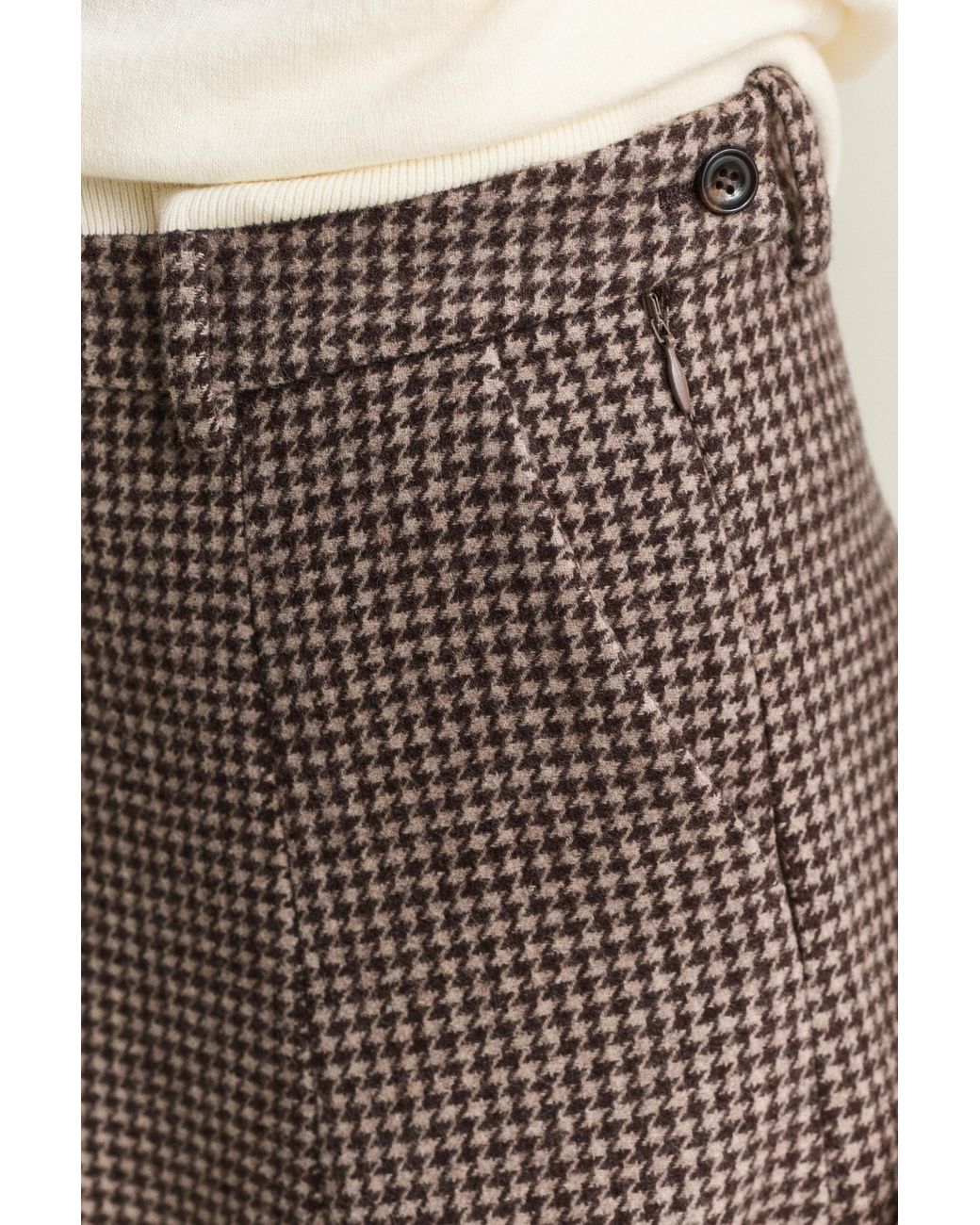 Gant Natural Flared Houndstooth Skirt