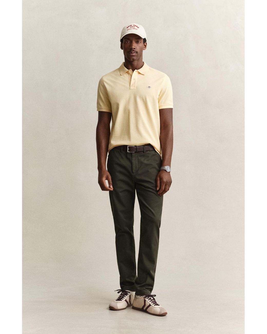 Gant Green Slim Smart Chinos Dark Moss for men