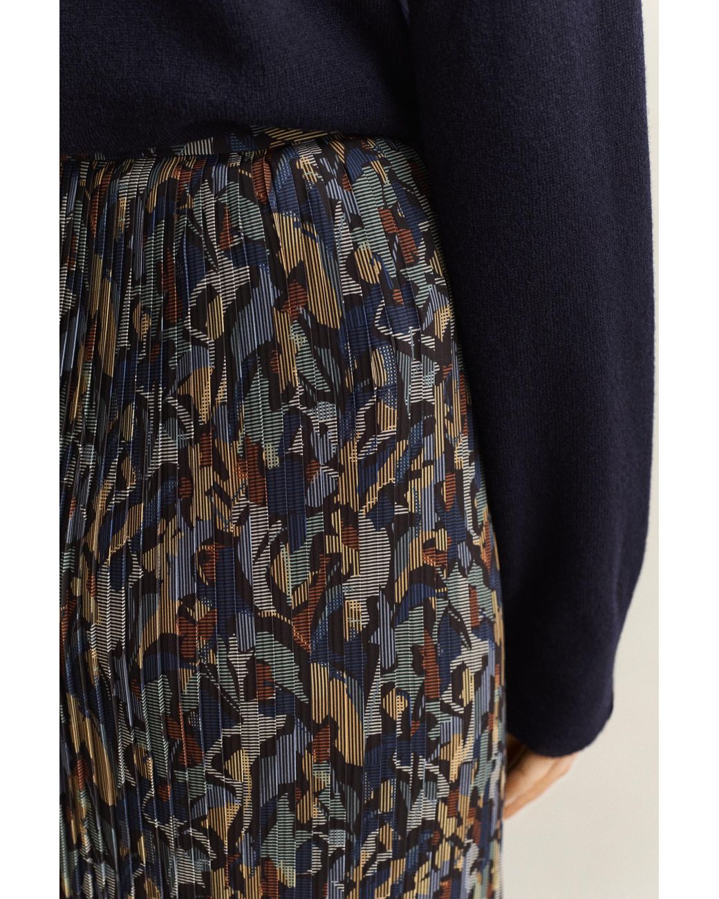 Gant Blue Printed Pleated Skirt Evening