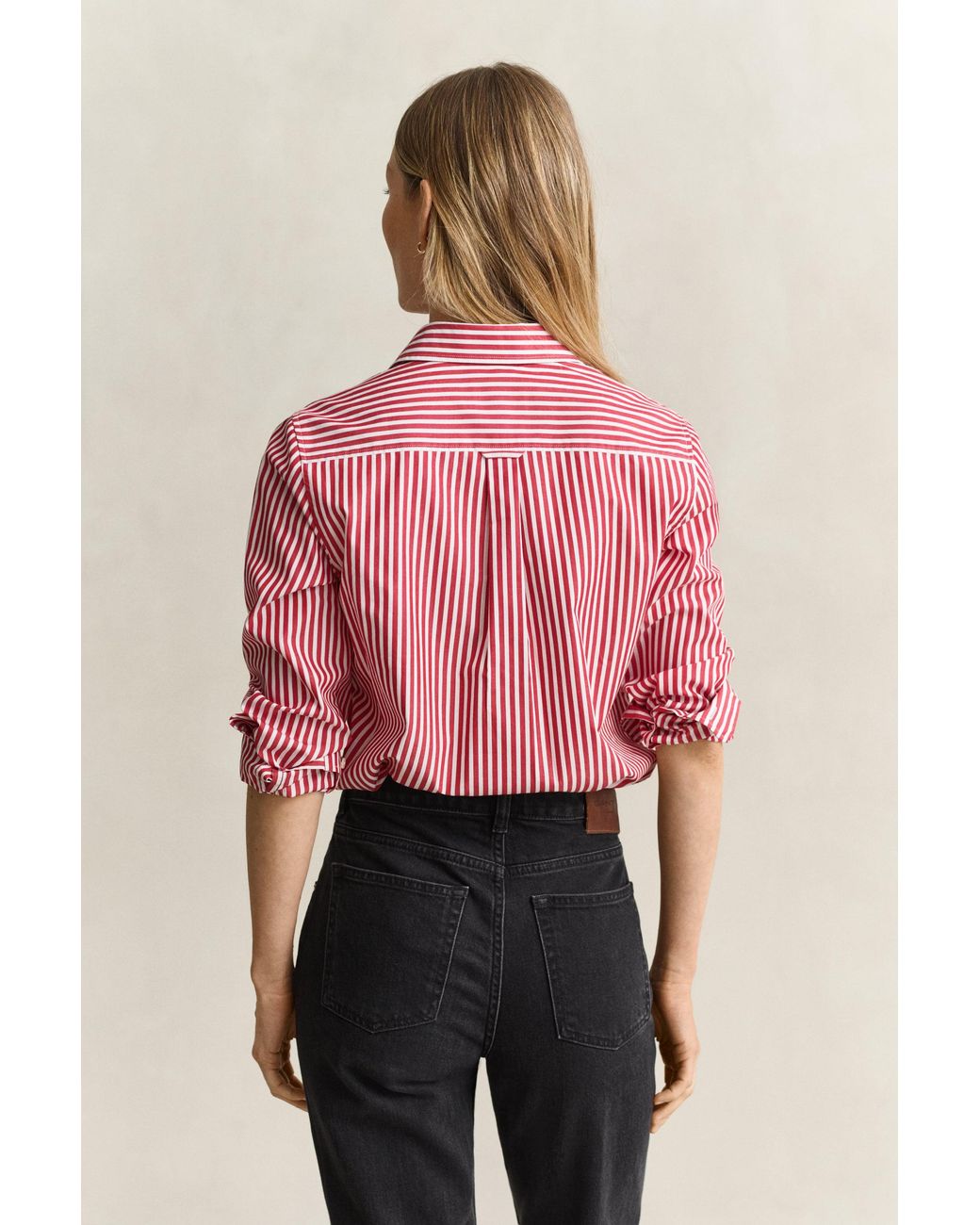 Gant Pink Classic Regular Striped Poplin Shirt Ruby