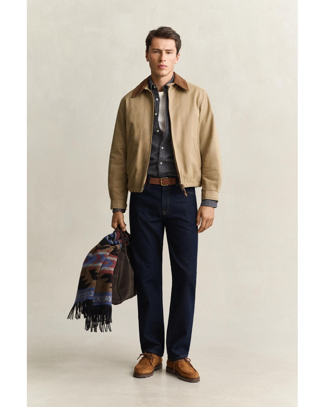 Gant Gray Checked Windblown Flannel Shirt Evening for men