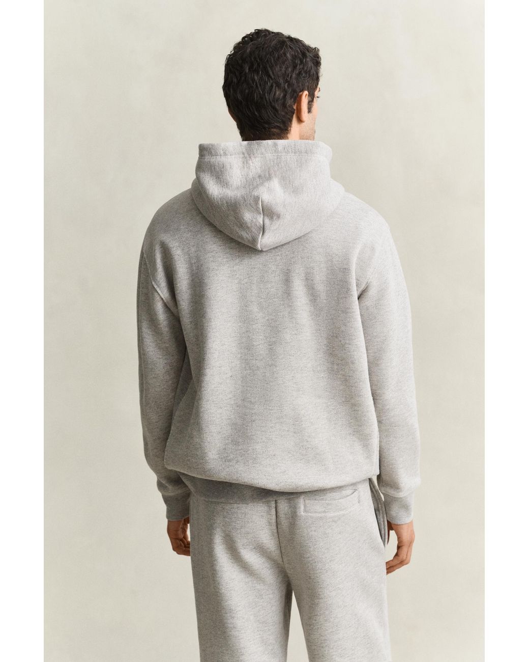 Gant Gray Graphic Hoodie Melange for men