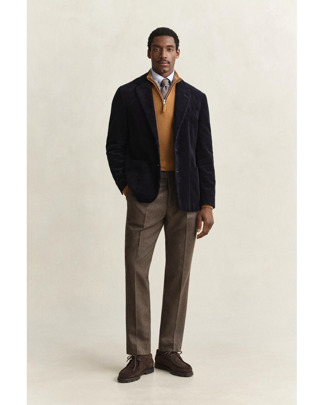 Gant Multicolor Lambswool Half-Zip Sweater for men