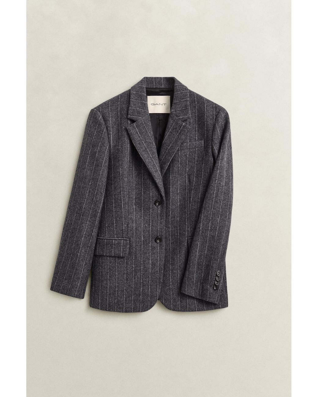 Gant Blue Pinstriped Hourglass Blazer Charcoal Melange