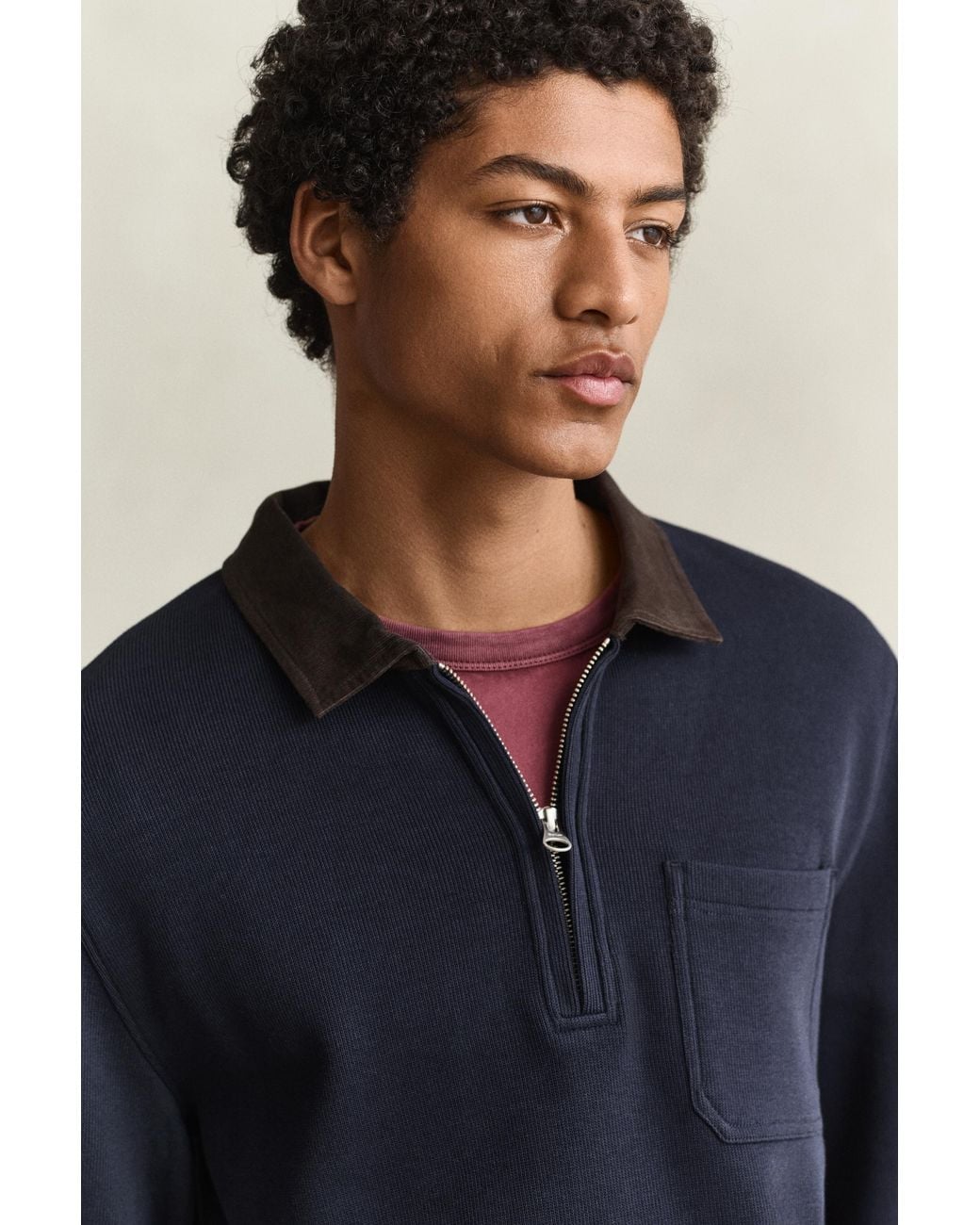 Gant Blue Half Zip Rugger Evening for men