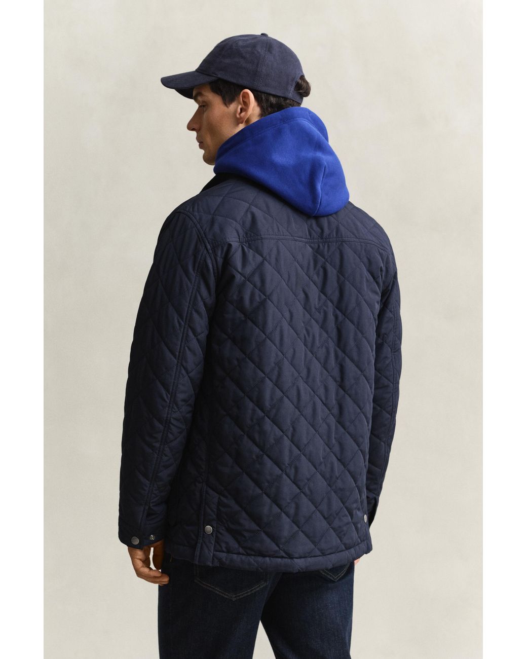 Gant Blue Quilted Mid Jacket Evening for men