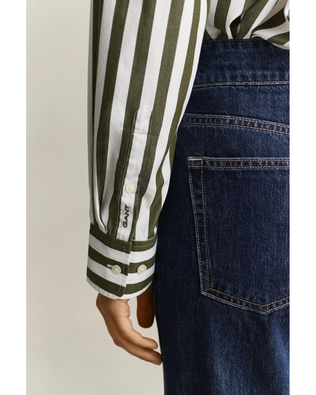 Gant Blue Relaxed Striped Poplin Shirt Country