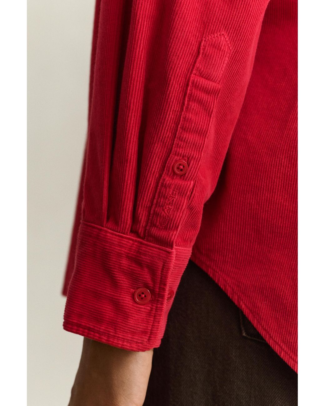 Gant Red Relaxed Corduroy Shirt Ruby