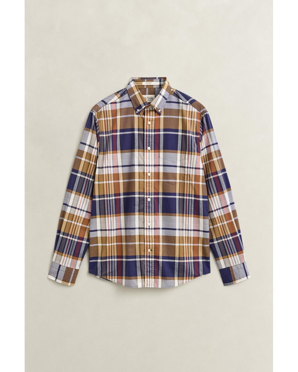 Gant Natural X Yale Checked Poplin Shirt for men