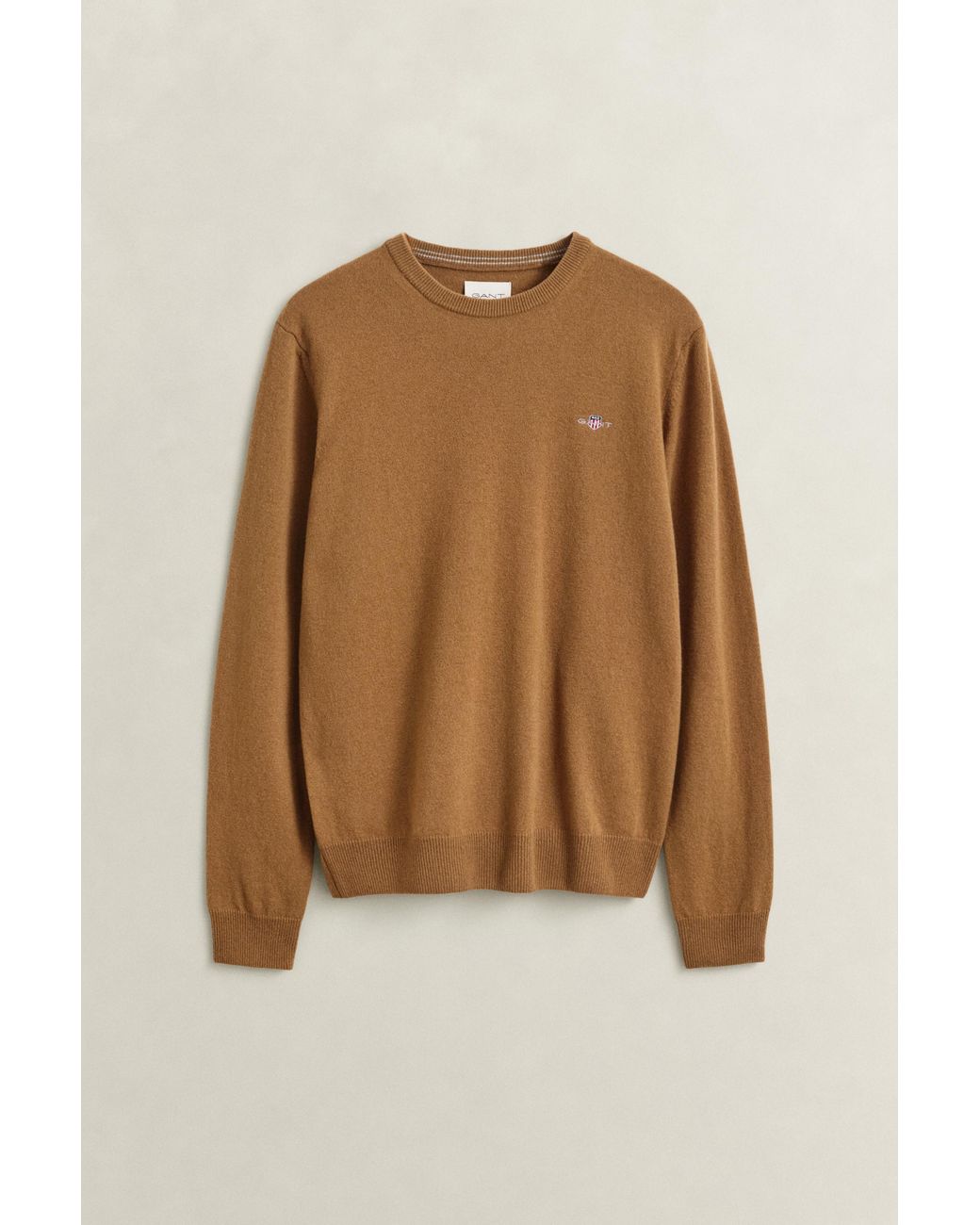 Gant Blue Lambswool Crew Neck Sweater for men