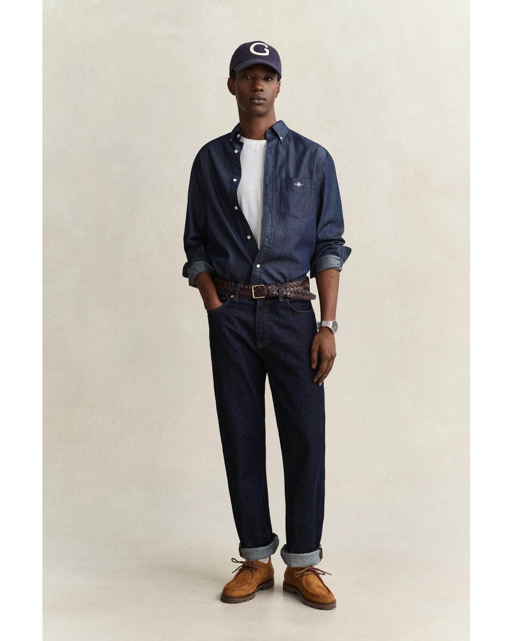 Gant Blue Regular Fit Shirt Dark for men