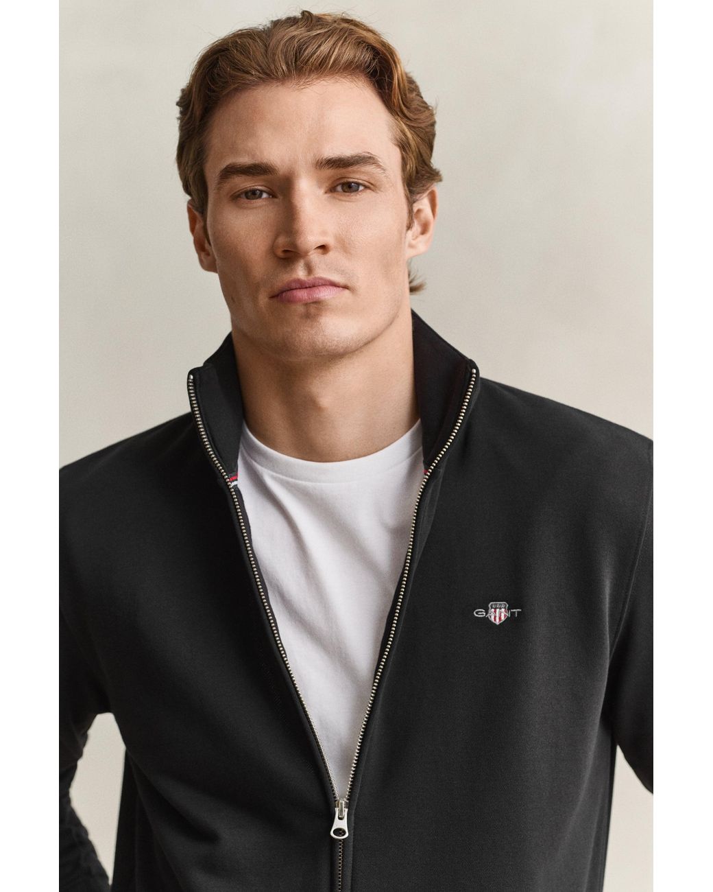 Gant Black Shield Zip Sweatshirt for men