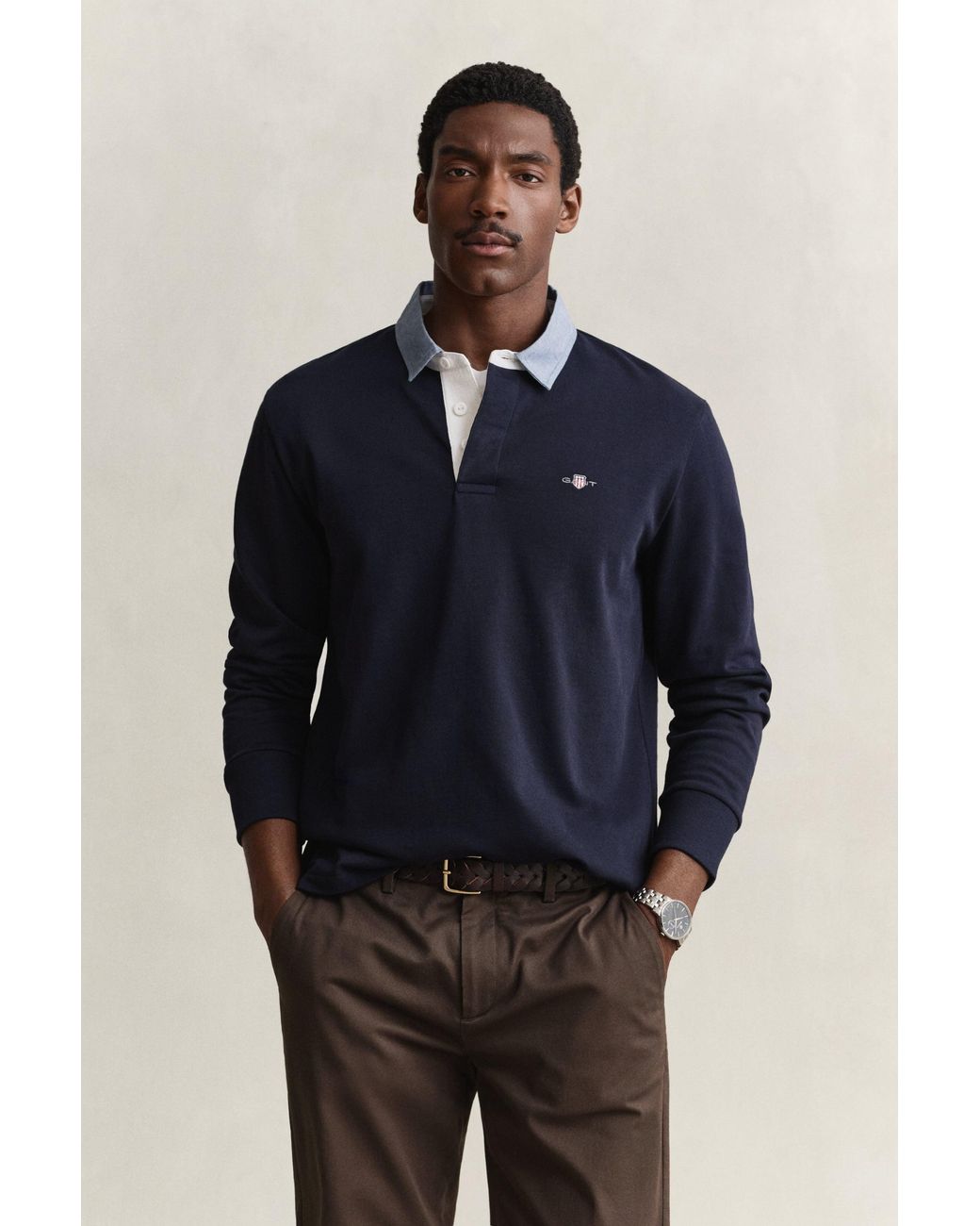 Gant Blue Chambray Collar Heavy Rugger for men
