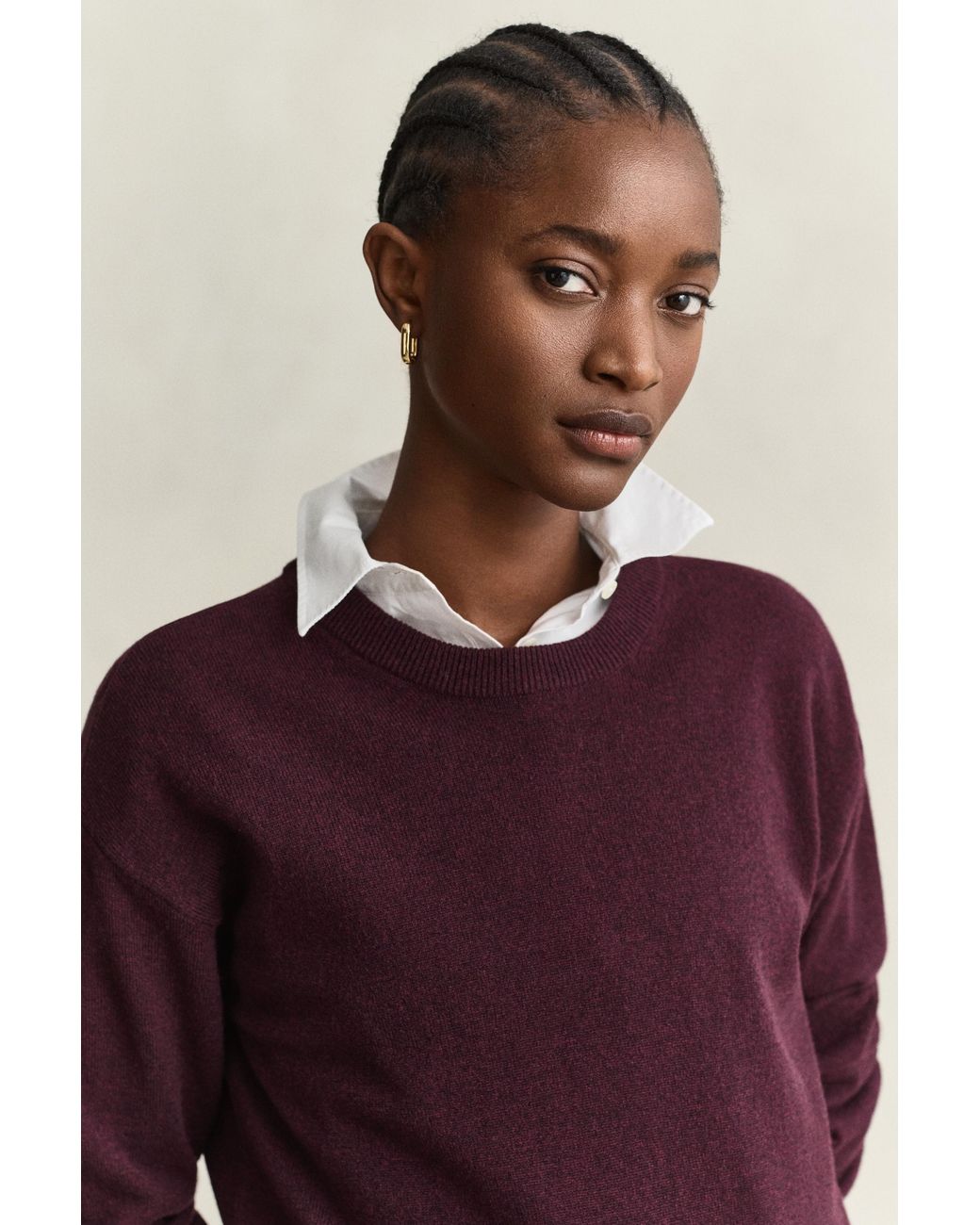 Gant Red Superfine Lambswool Crew Neck Sweater